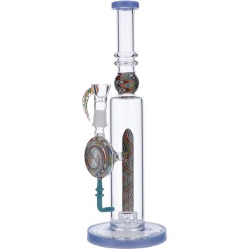 Straight Bong with Wig Wag Showerhead Perc | 12.5 inch | Bright Green | Side view 1