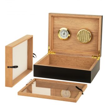 Sigaro Personal Humidor Wood Box with Hygrometer | inside view 1