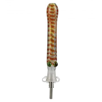 Glass Dab Collector Straw with 10mm Titanium Tip | Red