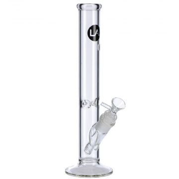 LA Pipes Clear Straight Ice Bong | 12 Inch | side view 1