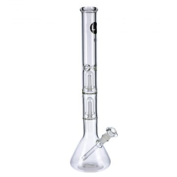 LA Pipes Beaker Ice Bong with Double Showerhead Percolator | 20 Inch | side view 1