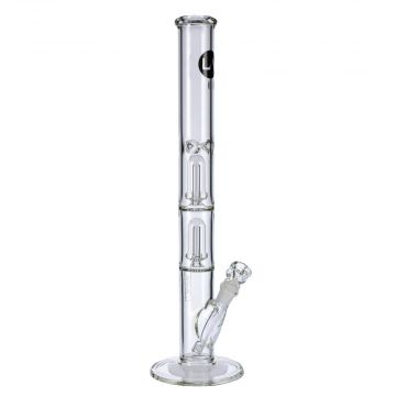 LA Pipes Straight Ice Bong with Double Showerhead Percolator | 20 Inch | side view 1