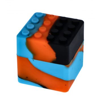 Budder Buddy Silicone Cube Stash Container | Blue/Orange/Black