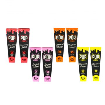 Pop Cones King and 1 ¼ Size Pre-Rolled Cones with Flavor Tip | Mixed 8 Pack | All sizes and flavors