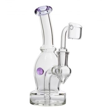 Dewdrop Curved Body Dab Rig with Colored Accents | Onyx