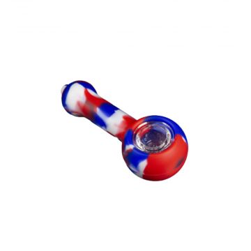 3 Gates Global Silicone Spoon Pipe | Red / White / Blue