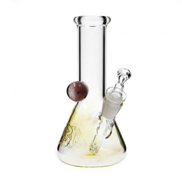 Jerome Baker Designs and EHLE. Dichro Fumed Glass Mini Beaker Bong | Side view 