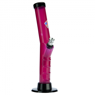 Acrylic Layback Bong with Raised Grip | Pink - Side view 1