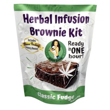 Green Queen Herbal Infusion Brownie Kit with Potency Booster | front view