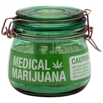 Medical Marijuana Resealable Glass Jar | Large