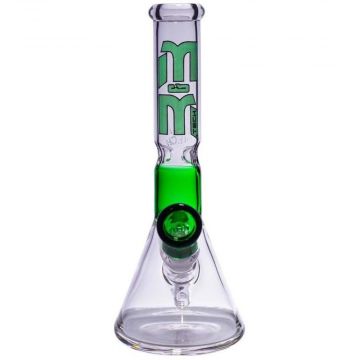 M&M Tech Mini Beaker Ice Bong with Color Ring | Green