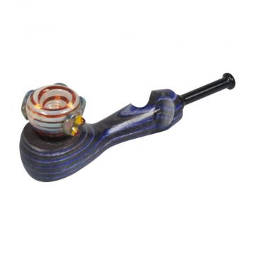 Hybrid Pipe H2 - Wood Pipe with Decorated Glass Bowl