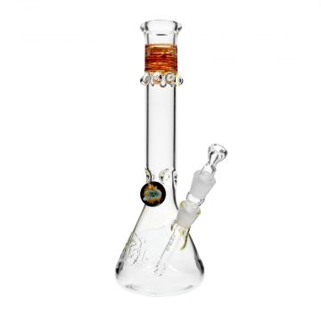 Jerome Baker Designs and EHLE. Dichro Fumed Glass Beaker Ice Bong | Side view 