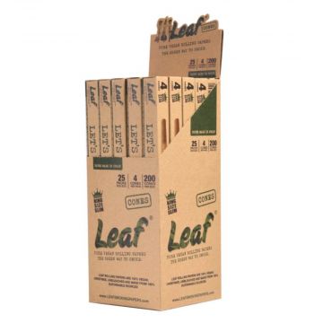 Molino Glass LEAF Pre-Rolled King Size Slim Cones | 25 Pack