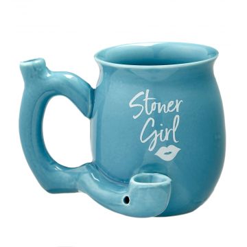 Stoner Girl Petite Ceramic Mug Pipe | Blue