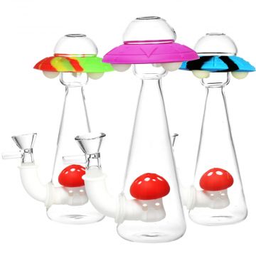UFO Glass & Silicone Glow in the Dark Bong | random colors