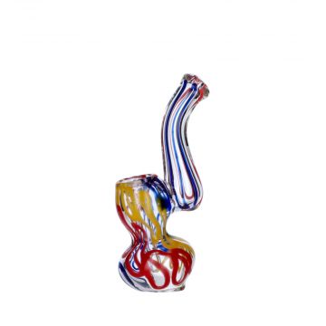 Glass Extra Mini Bubbler Pipe | 4 Inch | Red/Blue/Yellow 