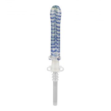 Simple Glass Nectar Dab Straw Collector with Quartz Tip | Random color 1