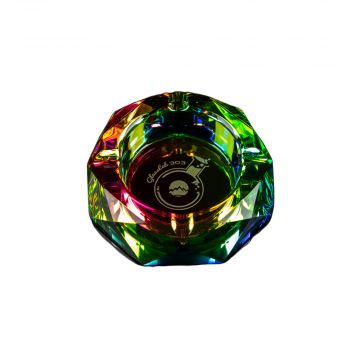 Glasslab 303 Diamond Cut Ashtray | Rainbow