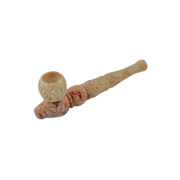 Carved Marble Stone Pipe | View 1