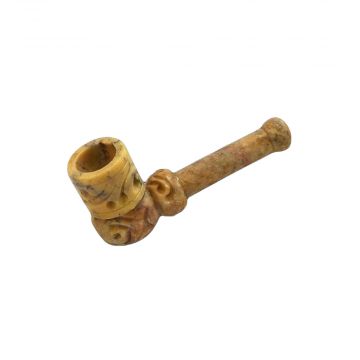 Small Carved Marble Stone Pipe