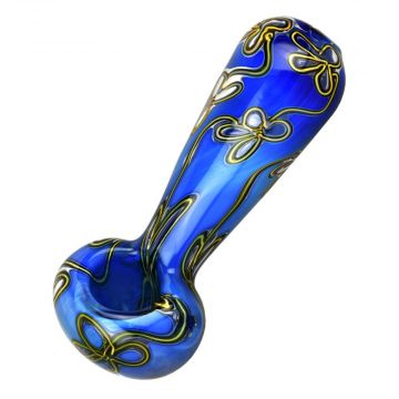 Trippy Floral Double Glass Spoon Pipe
