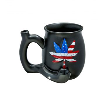 Roast & Toast Premium Ceramic Embossed Leaf Pipe Mug-American Flag