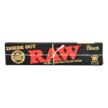 RAW Kingsize Slim Black Inside Out Papers - 50 Pack