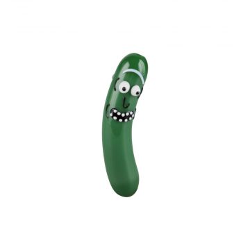 “Richard The Pickle" Green Rick Hand Pipe | Front view