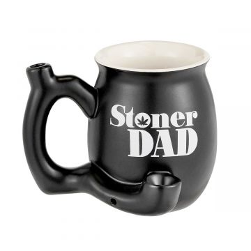 Roast & Toast Stoner Dad Ceramic Pipe Mug | 11oz | Black