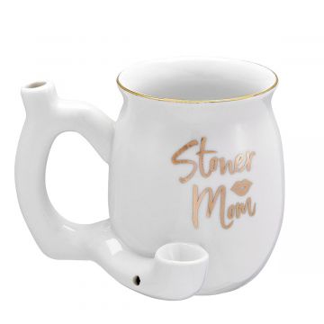 Roast & Toast Stoner Mom Ceramic Pipe Mug | 10.5oz | White
