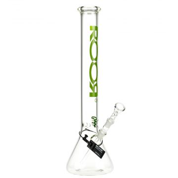 ROOR Little Sista Beaker Base 7mm Glass Ice Bong | Green Logo | 14.5mm - Side View 1