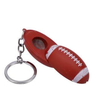 American Football Metal Hand Pipe with Key Chain | Red