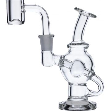 Mini Bent Neck Recycler Dab Rig with Ball Perc | Side view 1