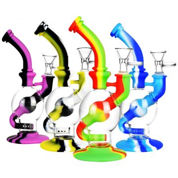 Silicone & Glass Dual Chamber Water Pipe
