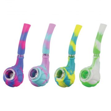 Silicone Hand Pipe with Glass Bowl | all colors