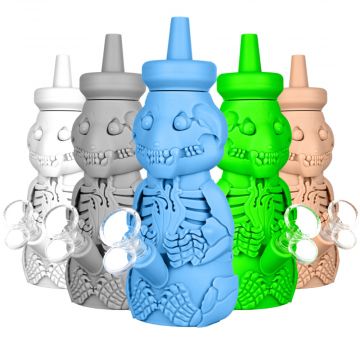 Silicone Honey Bear Skeleton Bubbler | 8.5 Inch | all colors