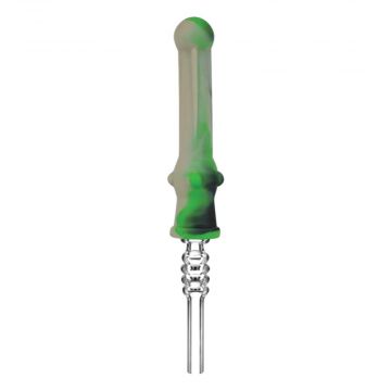 Silicone Vapor Straw with Quartz Tip | Green