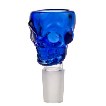 Colored Glass Skull Bowl | Small | Blue | 14.5mm