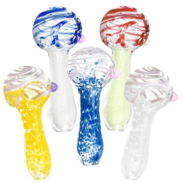 Mystery Swirled & Fritted Spoon Pipe