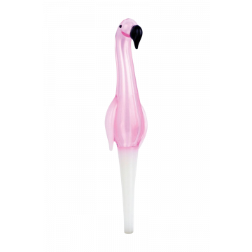 Flamingo Glass Dab Straw Collector | Front View 1