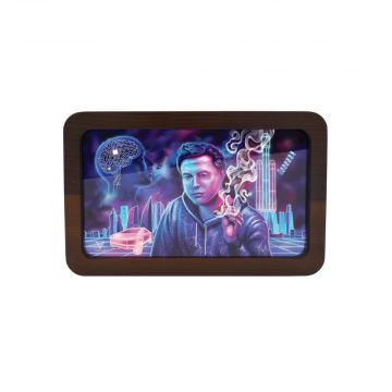 V Syndicate 3D High Def Wood Rolling Tray | Medium | Space Xhale
