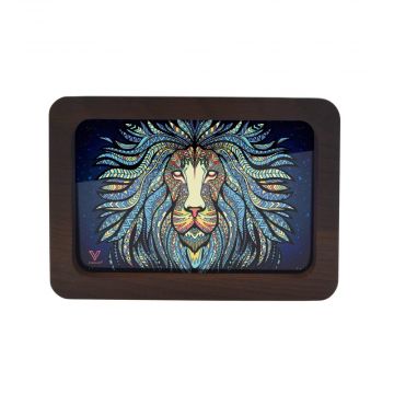 V Syndicate 3D High Def Wood Rolling Tray | Small | Tribal Lion