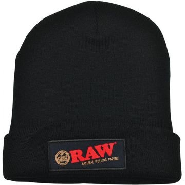 RAW Black Beanie Hat | View 1