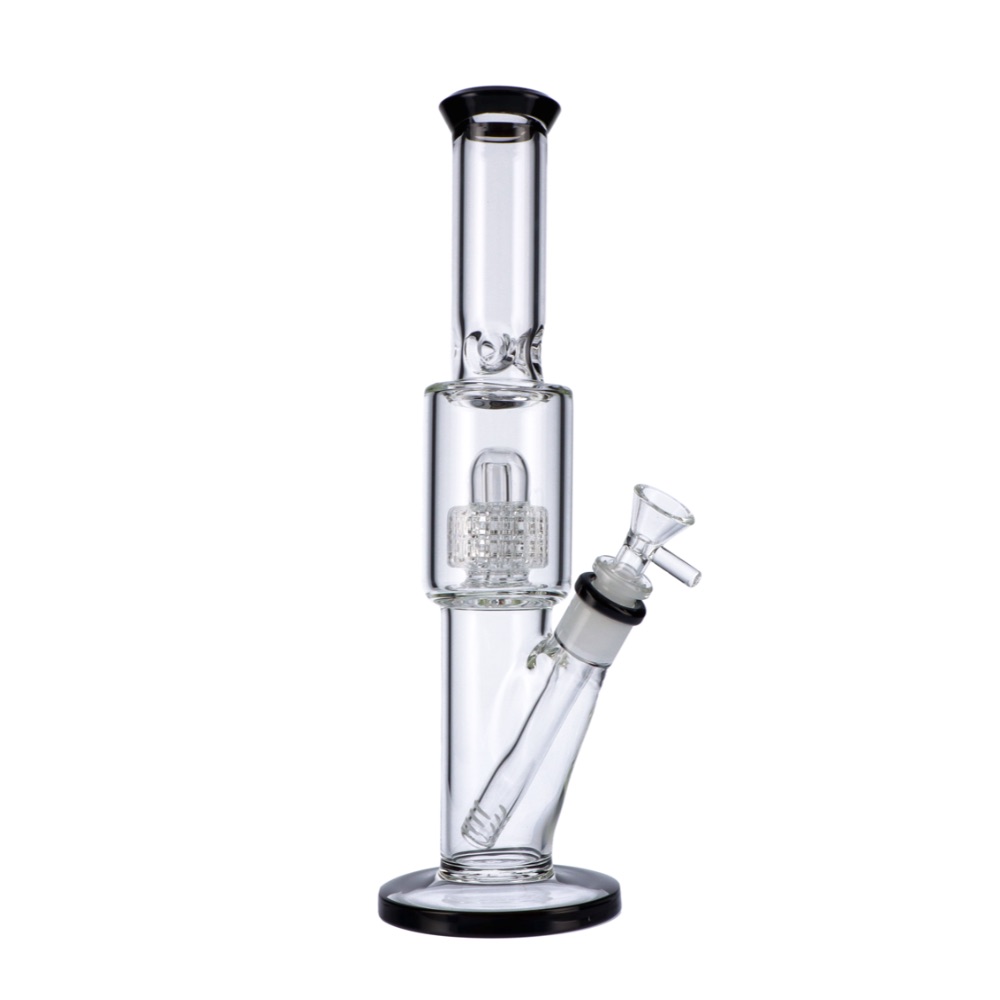 Straight Neck Clear 12 Inch Ice Catcher USA Glass Bong