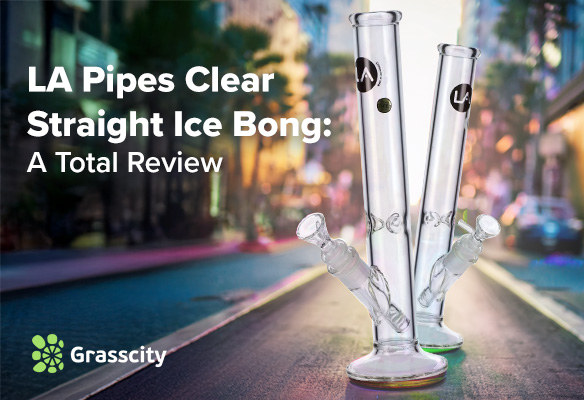 LA Pipes Clear Straight Ice Bong