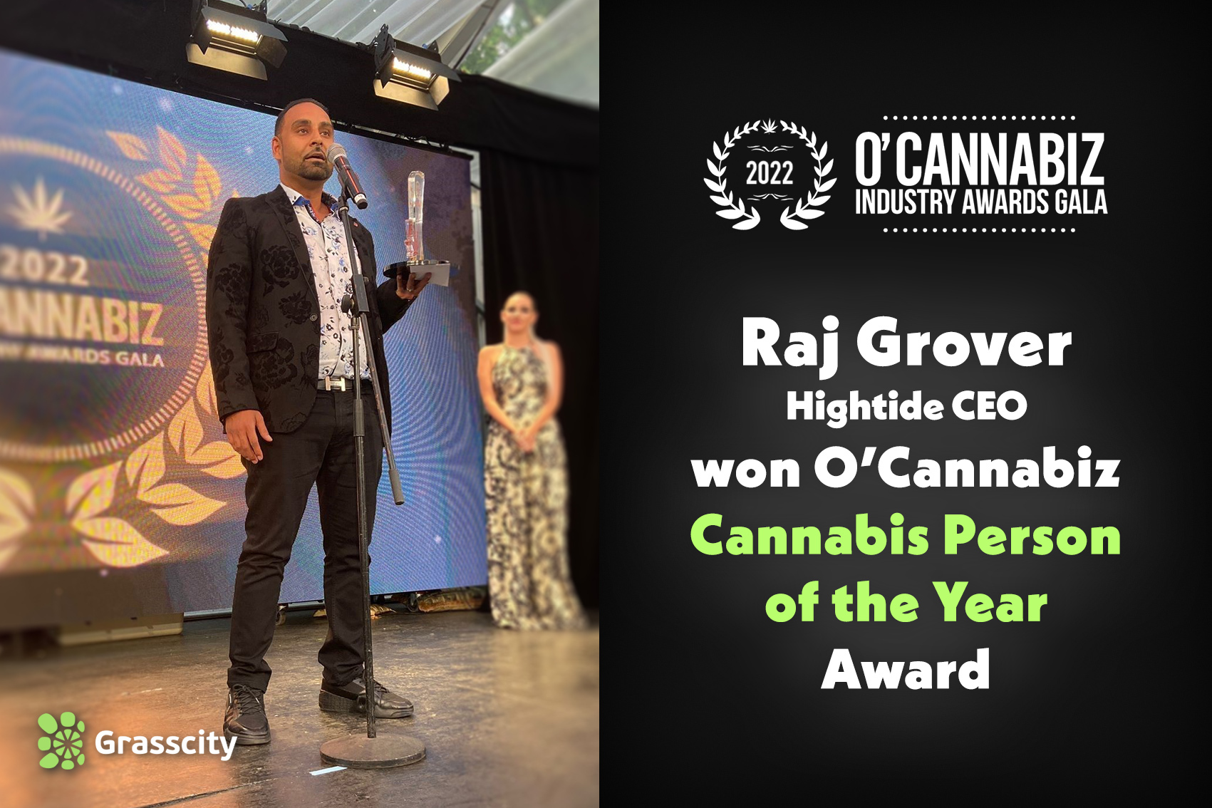 Raj Grower - Hightide CEO won O’Cannabiz Cannabis Person of the Year Award