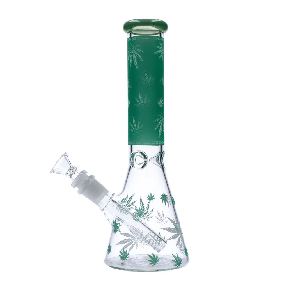 12” Glow In The Dark Frosted Glass Beaker Bong 