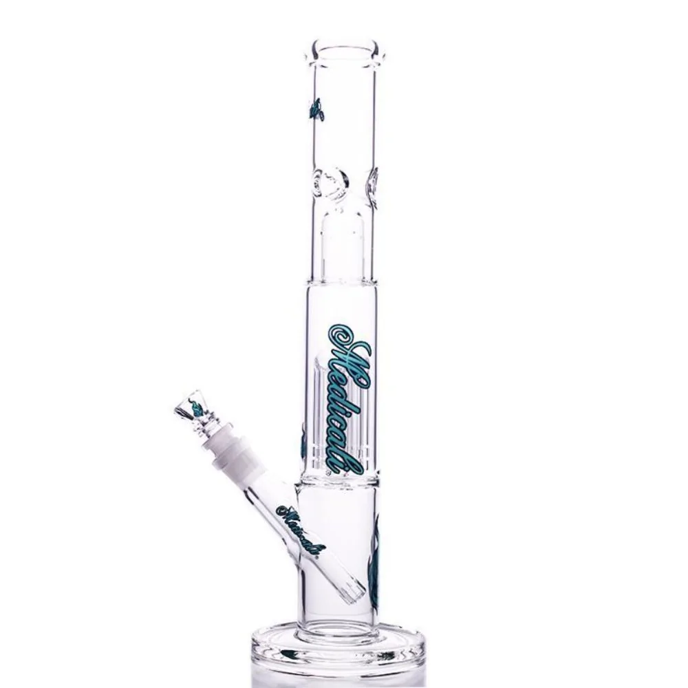 Medicali Glass Straight Ice Bong With 8- Arm Tree Perc | 14 Inch |  Grasscity.com