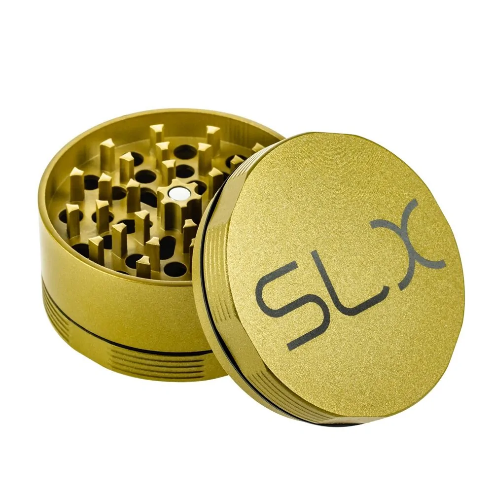 SLX V2.5 Grinder Large 2.4" 4 PIECE YELLOW Non-Stick Aluminum Herb Tobacco 